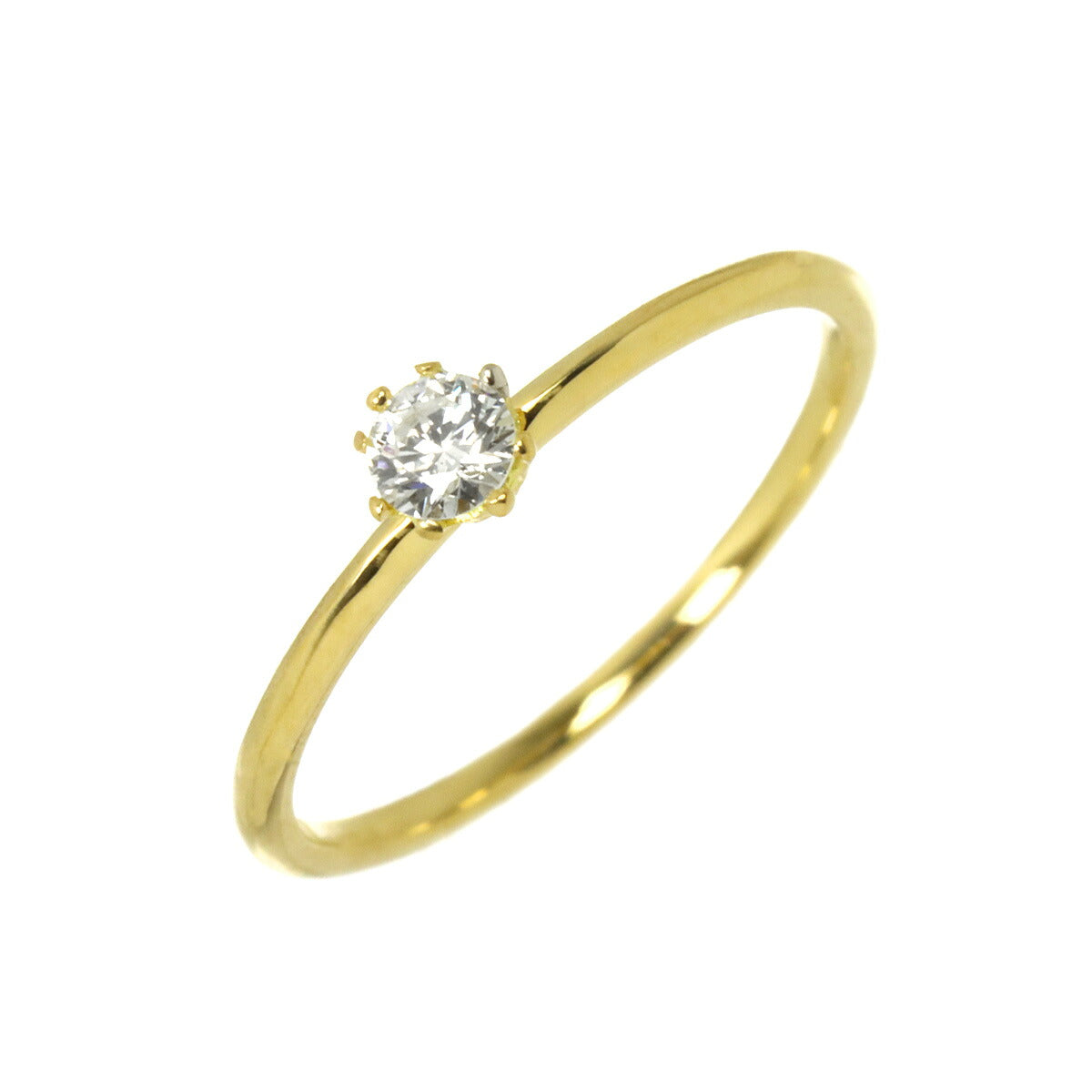 Diamond 0.07ct Ring 18K Yellow Gold 750 Size2.5(US)