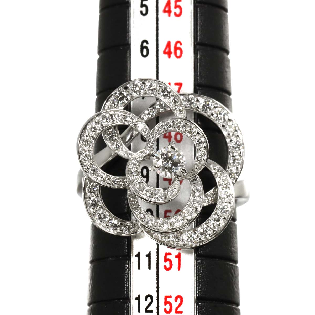 Camellia Diamond Ring 18K White Gold 750 size49 5-5.25(US)