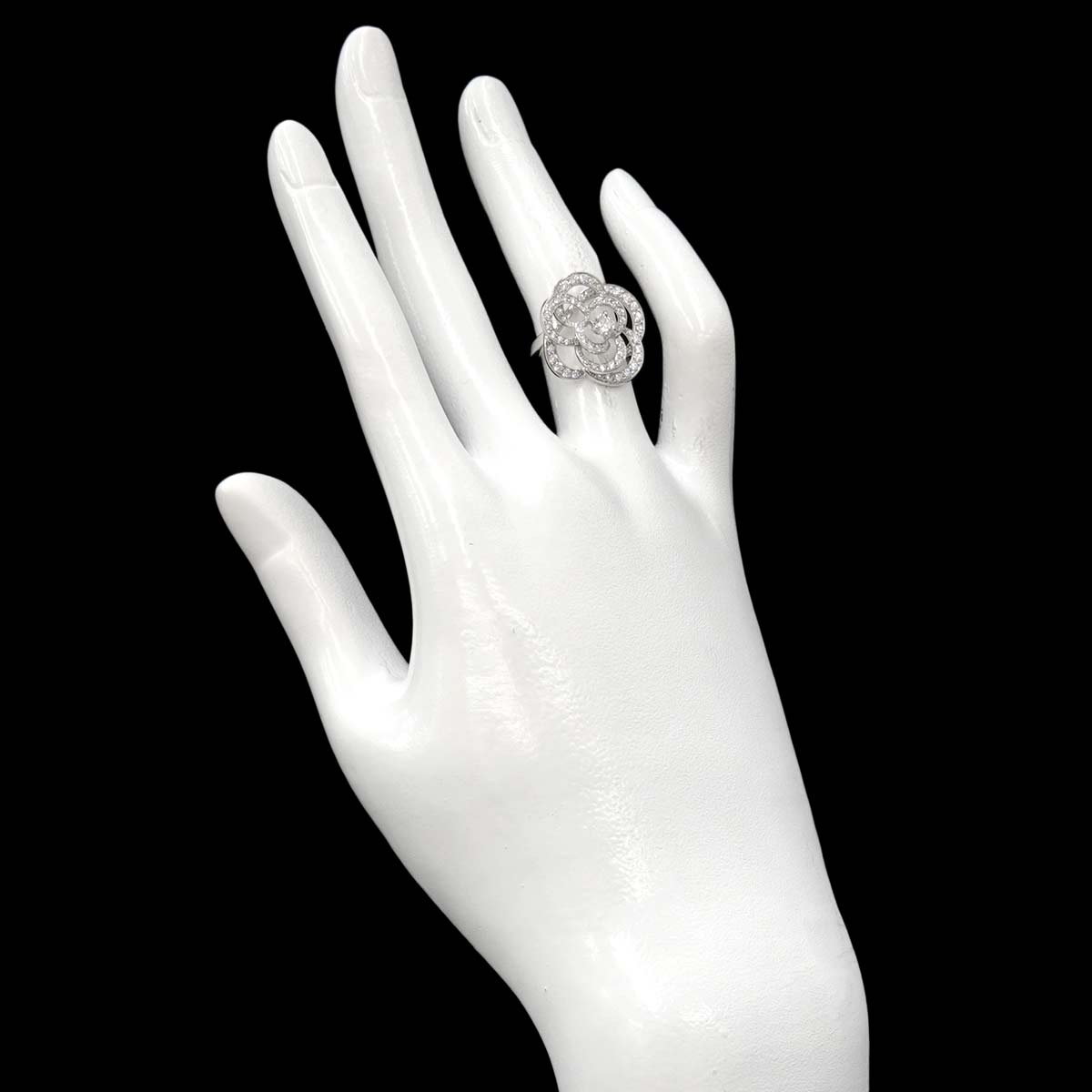 Camellia Diamond Ring 18K White Gold 750 size49 5-5.25(US)