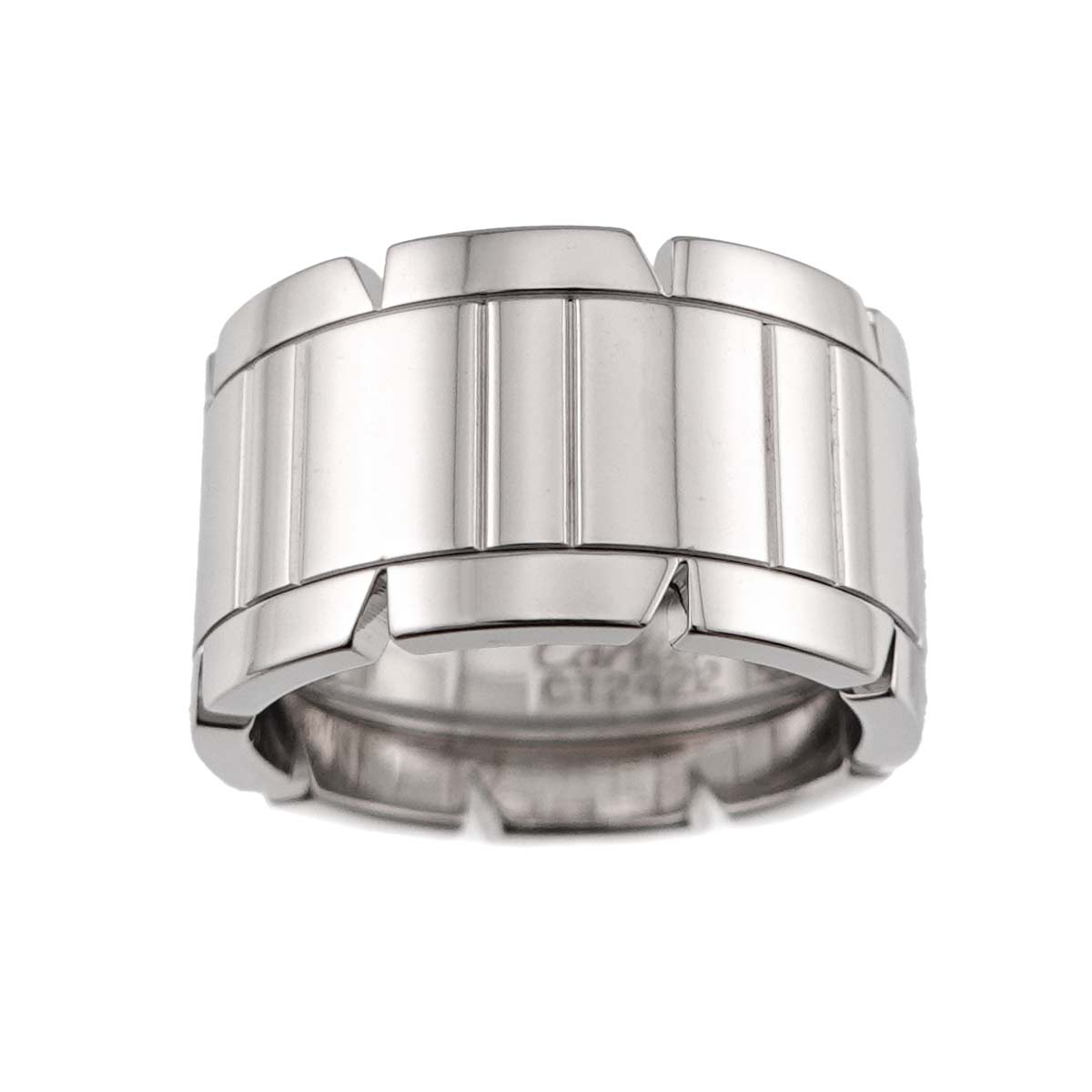 Tank Ring Diamond 18K White Gold 750 size51 5.25(US)
