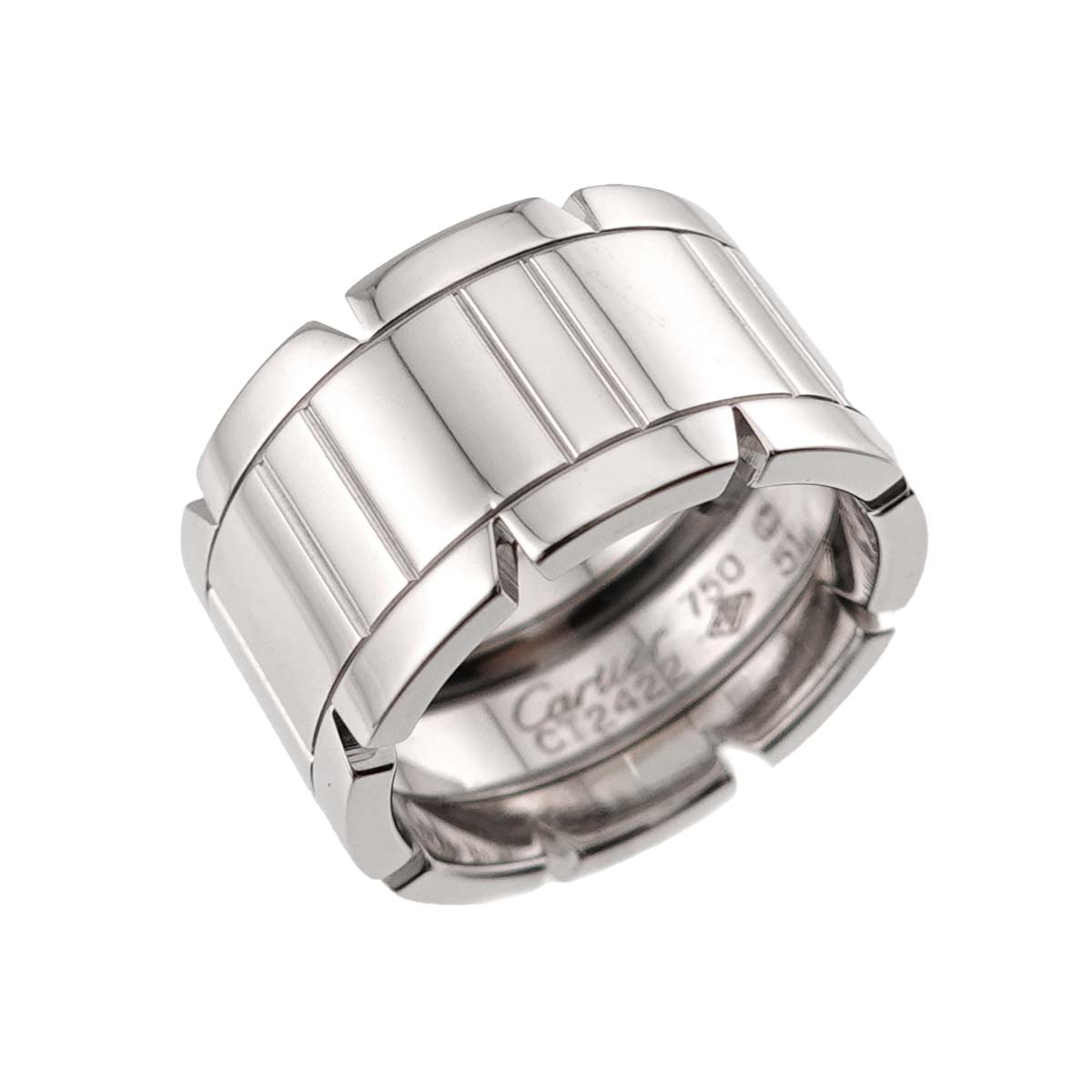 Tank Ring Diamond 18K White Gold 750 size51 5.25(US)