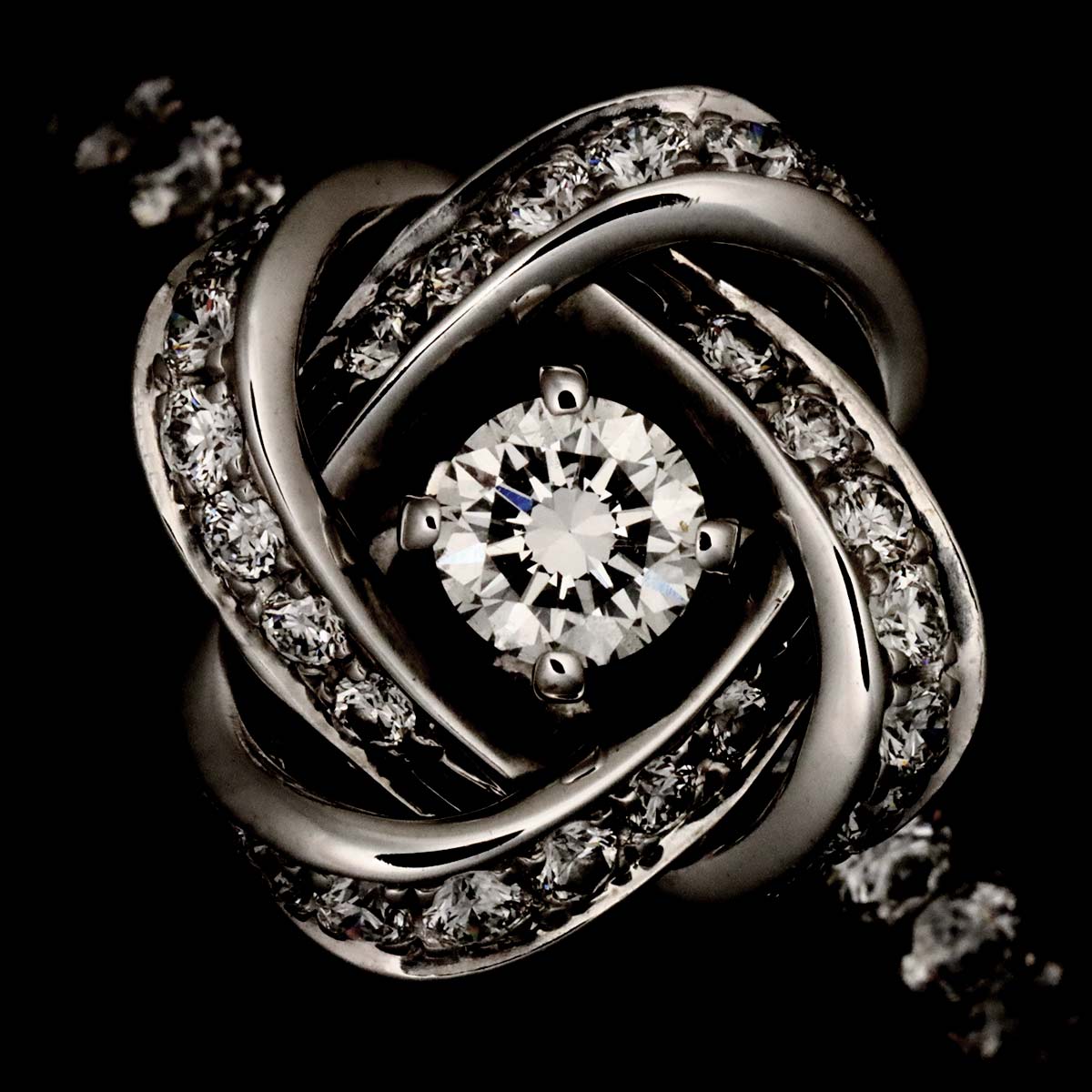 Diamond Ring 18K WG 750 Size51 5.5-5.75(US)