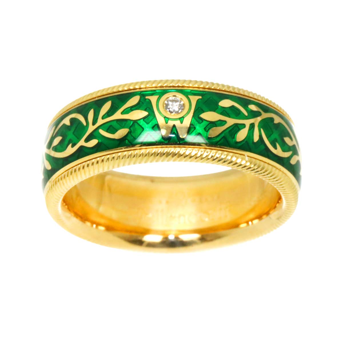 Diamond Ring 18K Yellow Gold 750 Size6(US)