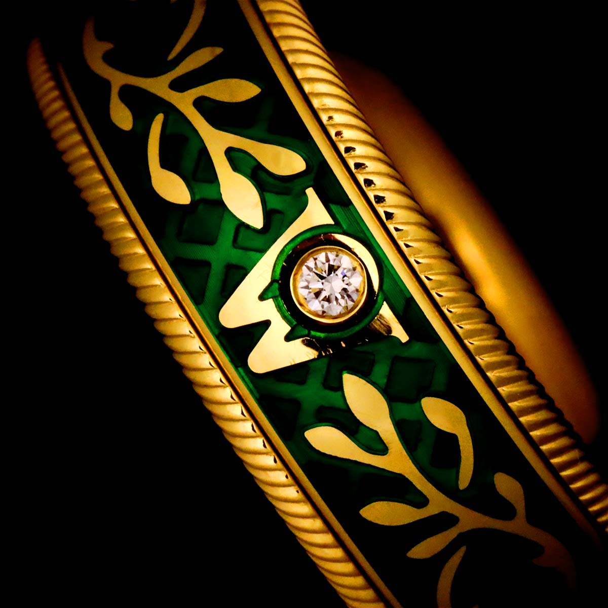 Diamond Ring 18K Yellow Gold 750 Size6(US)