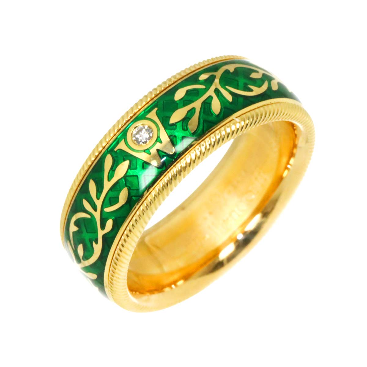Diamond Ring 18K Yellow Gold 750 Size6(US)