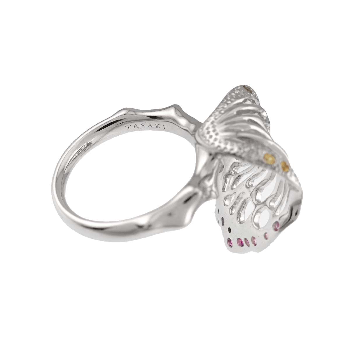Sapphire Diamond 0.03ct Ring 18K WG 750 Size6(US)