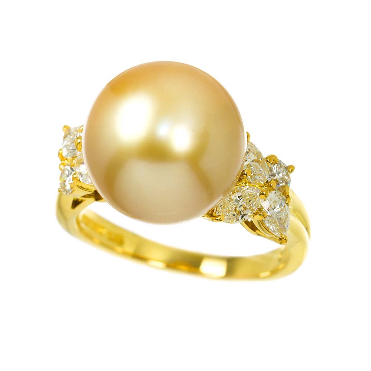 South Sea pearl Diamond 0.77ct Ring 18K YG 750 size5.25(US)