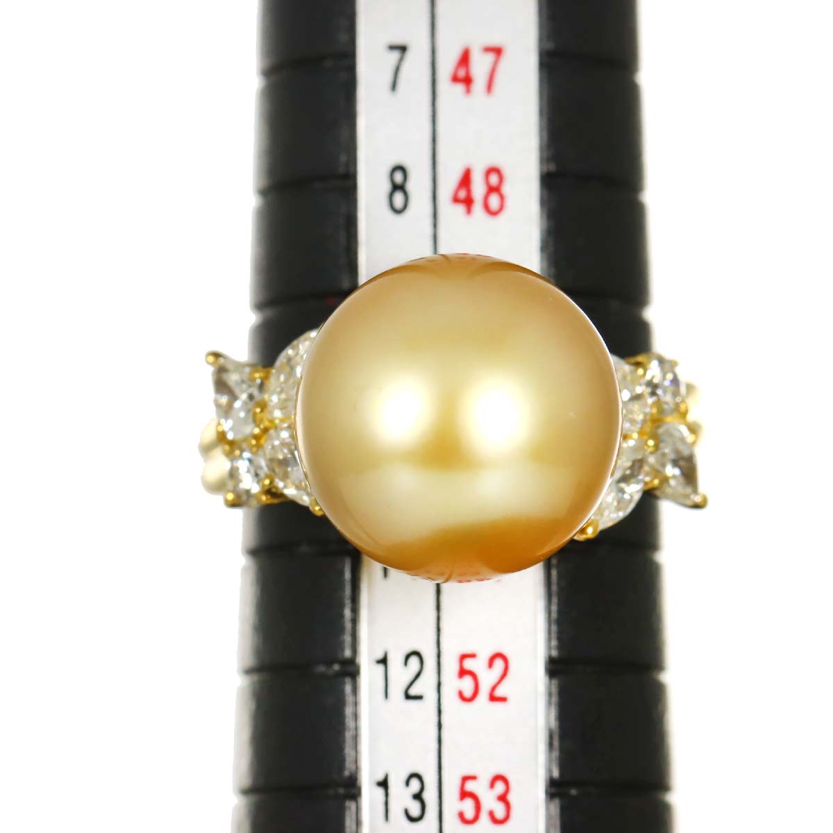 South Sea pearl Diamond 0.77ct Ring 18K YG 750 size5.25(US)