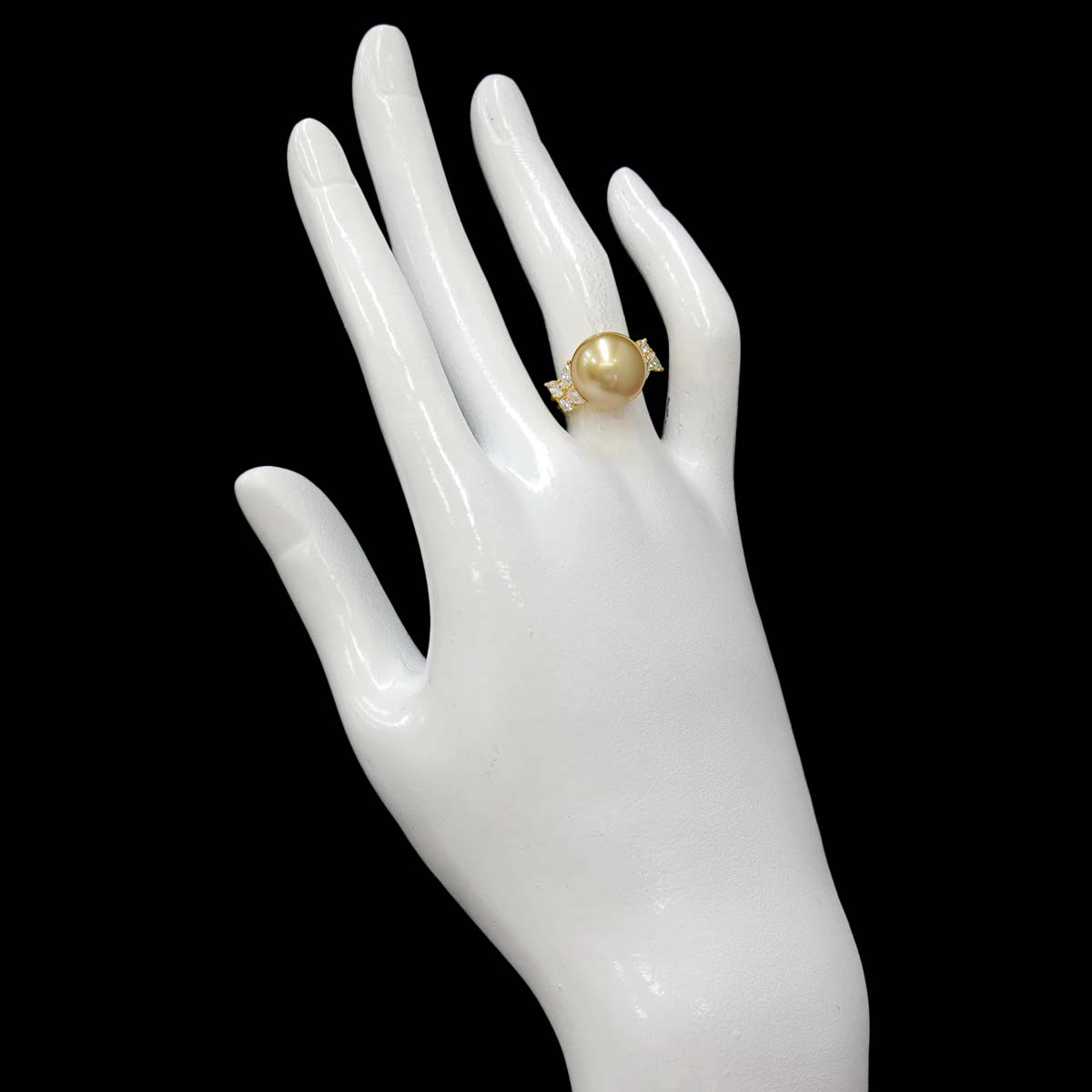South Sea pearl Diamond 0.77ct Ring 18K YG 750 size5.25(US)