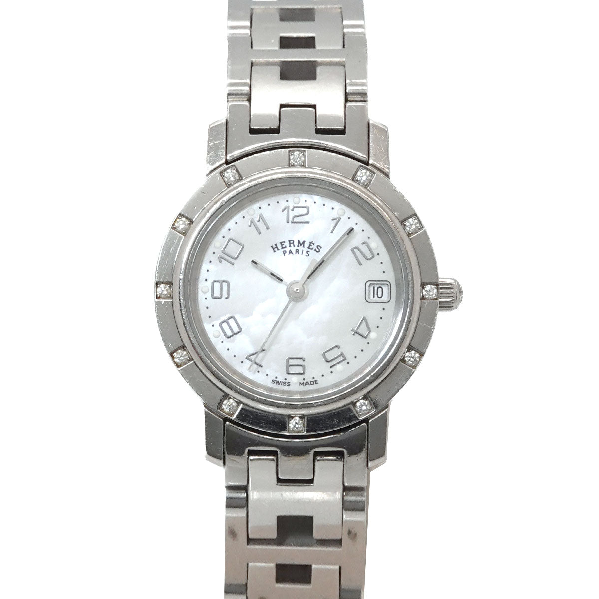 Clipper Nacre CL4.230 Quartz 12P Diamond White Shell Dial