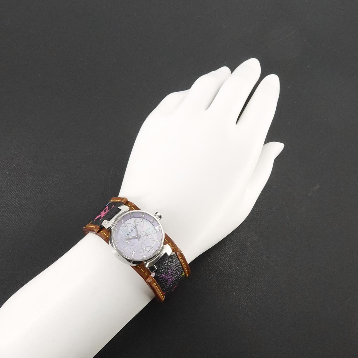 Tambour Q1210 Quartz Diamond Purple Shell Dial Ladies