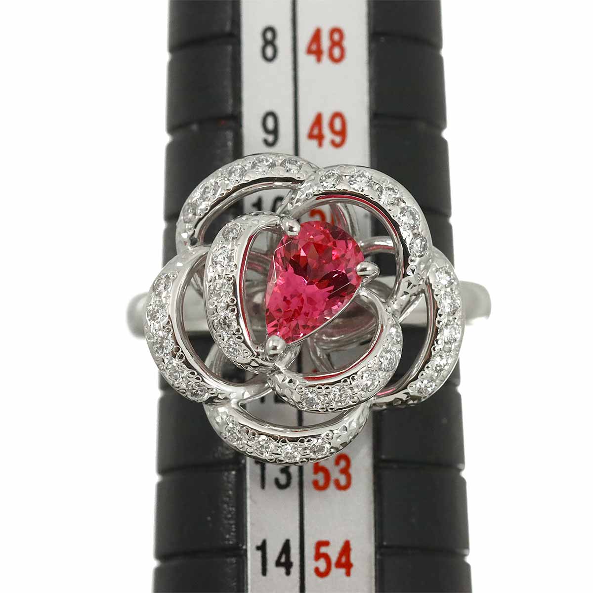 Pink spinel 0.77ct Diamond 0.26ct Ring 18K WG 750 size5.75-6(US)
