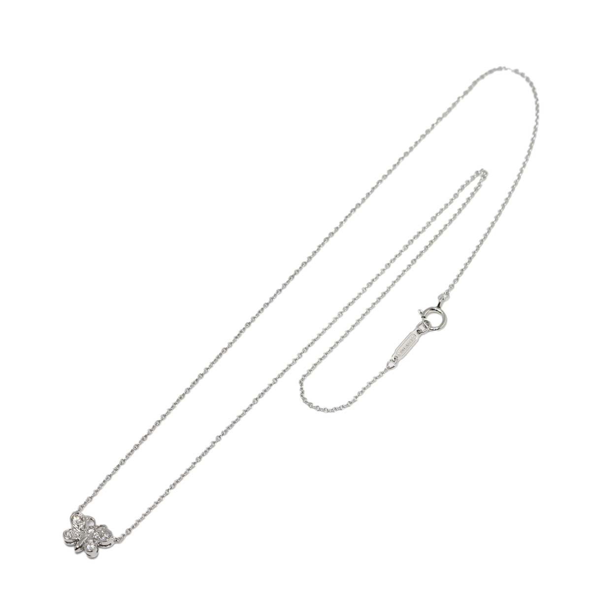 Butterfly Motif Diamond Necklace Platinum