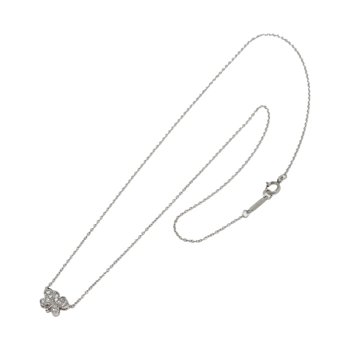 Butterfly Motif Diamond Necklace Platinum