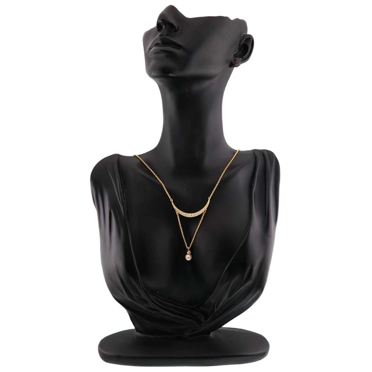 Akoya Pearl 6.3mm Diamond Necklace 18K YG 750