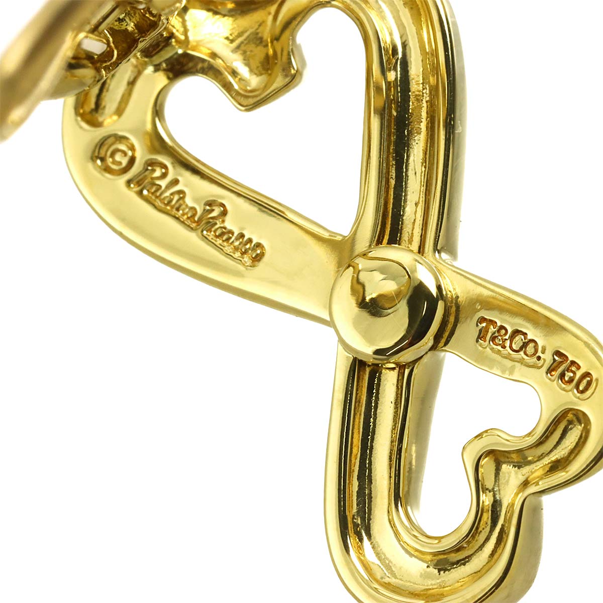 Loving Heart Earrings Clip on 18K Yellow Gold 750