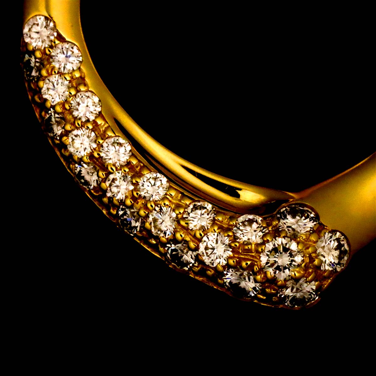 Open Heart Diamond Necklace 18K Yellow Gold 750