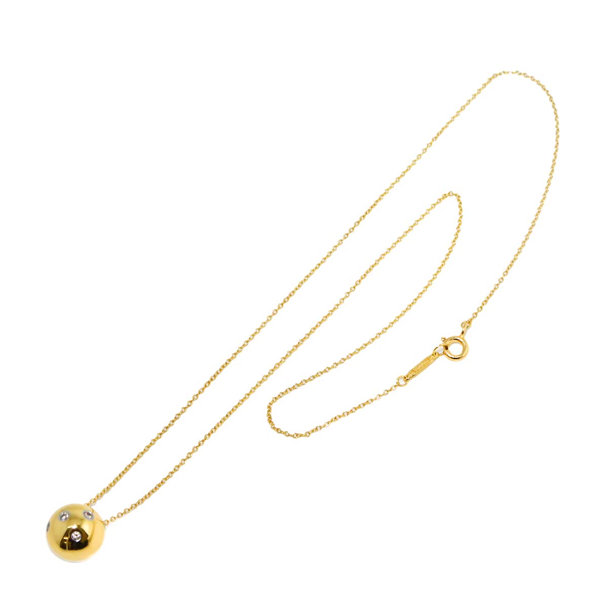 Dots Ball Diamond Necklace 18K Yellow Gold 750 Pt