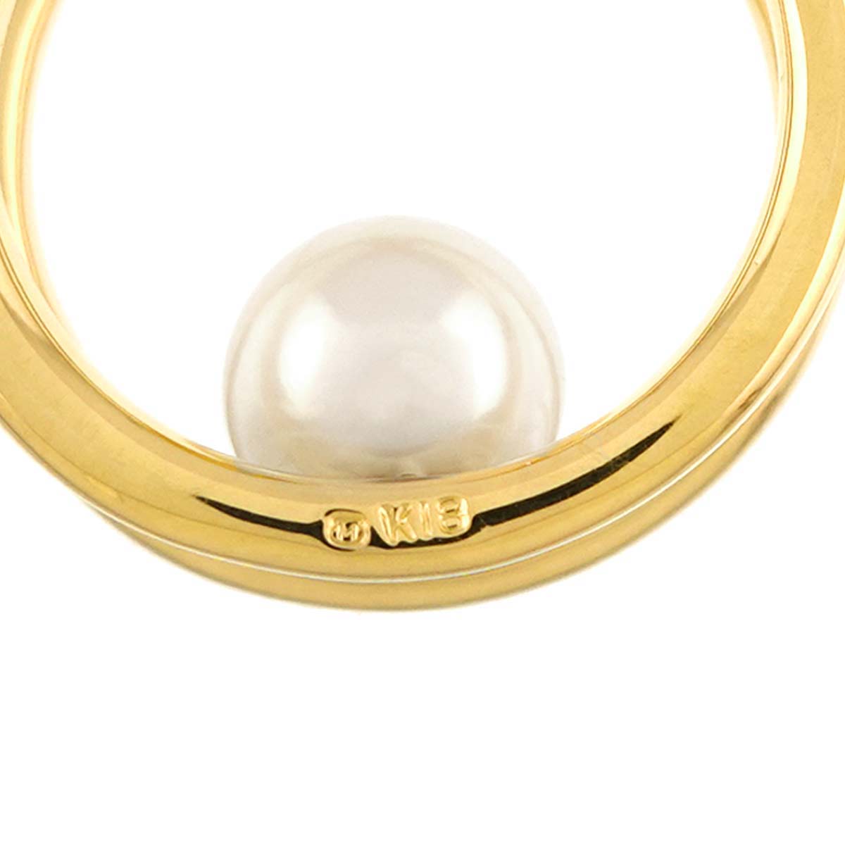 Akoya Pearl 7.3mm Pendant Top 18K YG 750