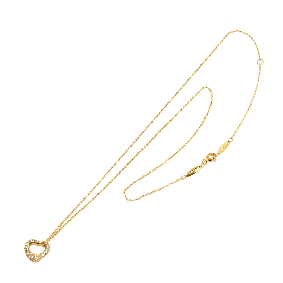 Open Heart Diamond 0.21ct Necklace 18K Yellow Gold 750