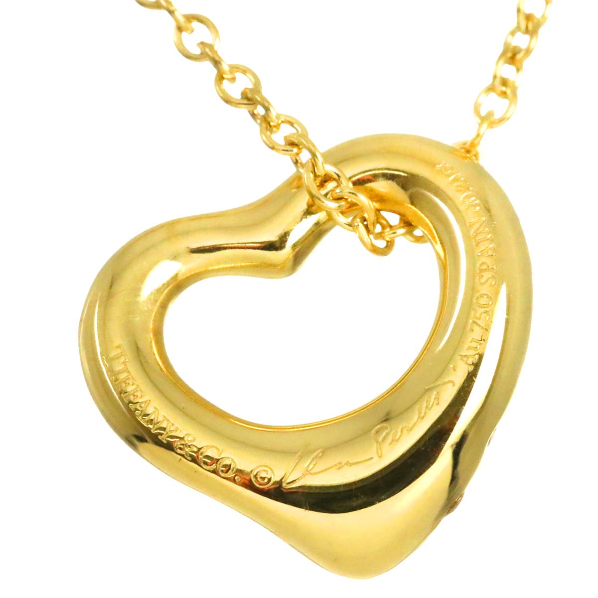 Open Heart Diamond 0.21ct Necklace 18K Yellow Gold 750