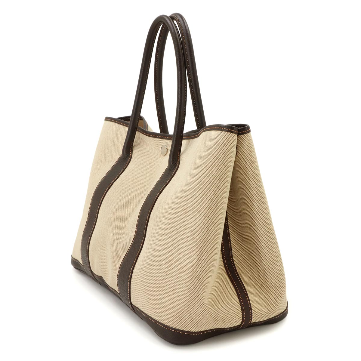 Garden Party PM Tote Bag Toile H Leather Natural Marron Purse