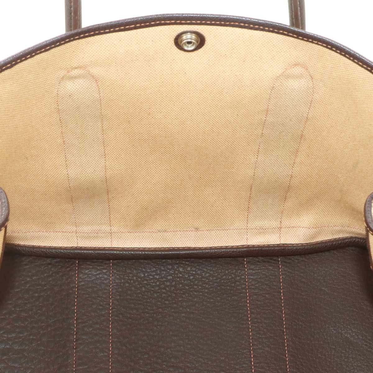 Garden Party PM Tote Bag Toile H Leather Natural Marron Purse