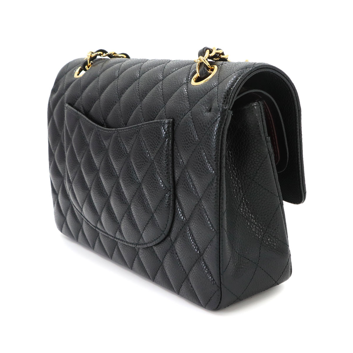 Matelasse 25 Chain Shoulder Bag Leather Black A01112