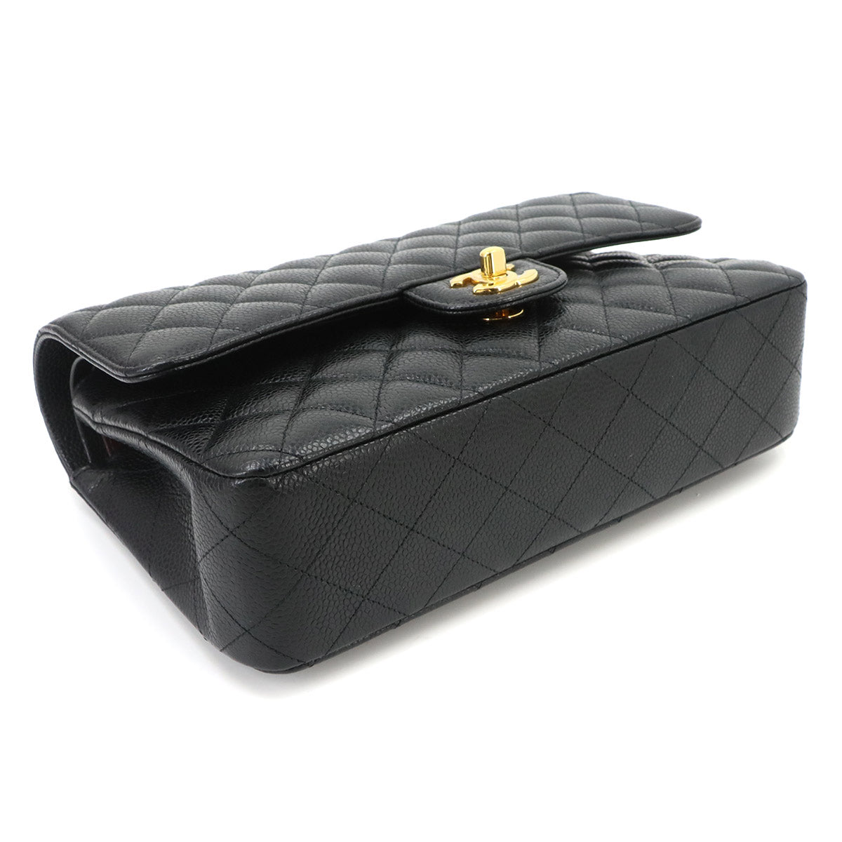 Matelasse 25 Chain Shoulder Bag Leather Black A01112
