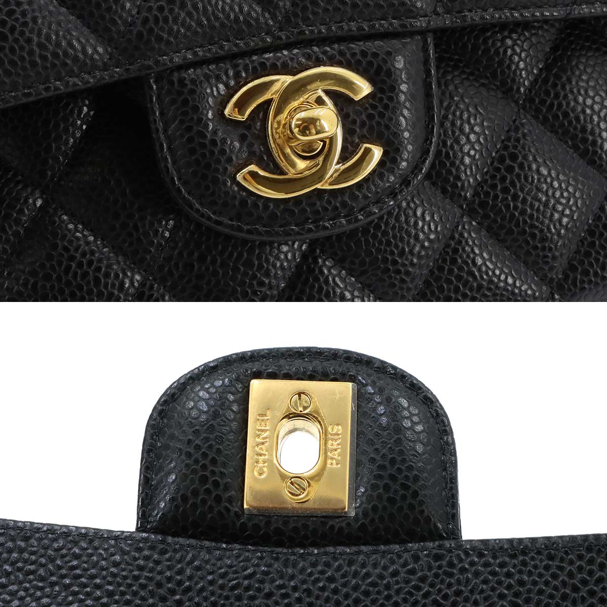 Matelasse 25 Chain Shoulder Bag Leather Black A01112