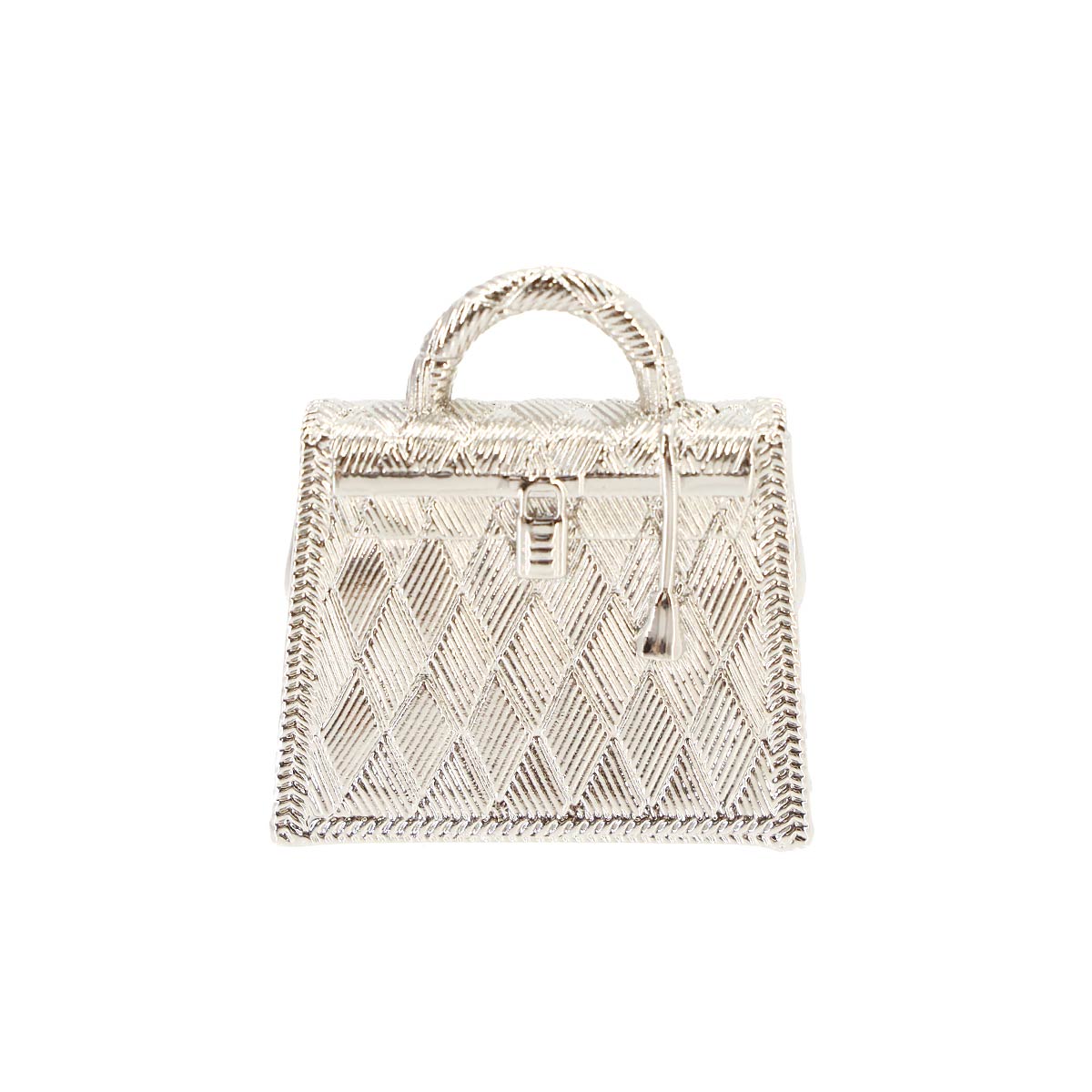 Curiosite Kelly Bag Charm Pendant Top Silver