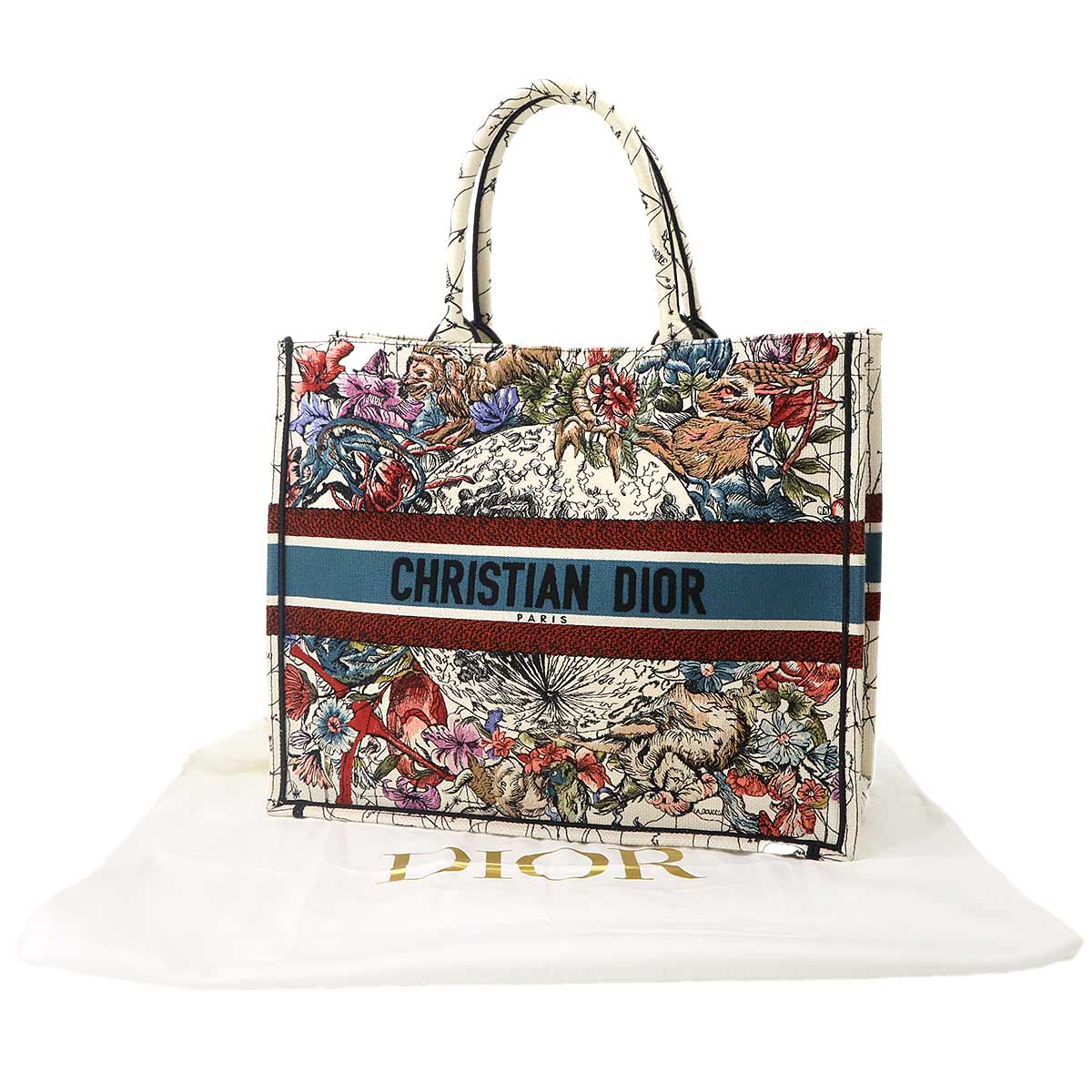 Toile De Jouy Book Tote Large Bag Canvas Multicolor