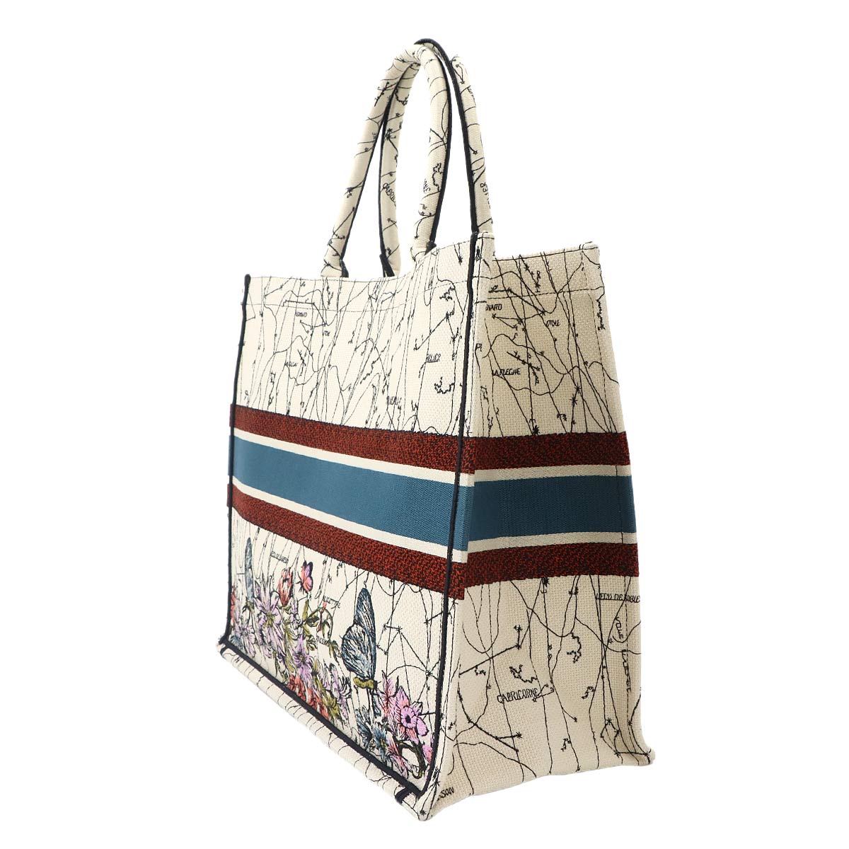 Toile De Jouy Book Tote Large Bag Canvas Multicolor