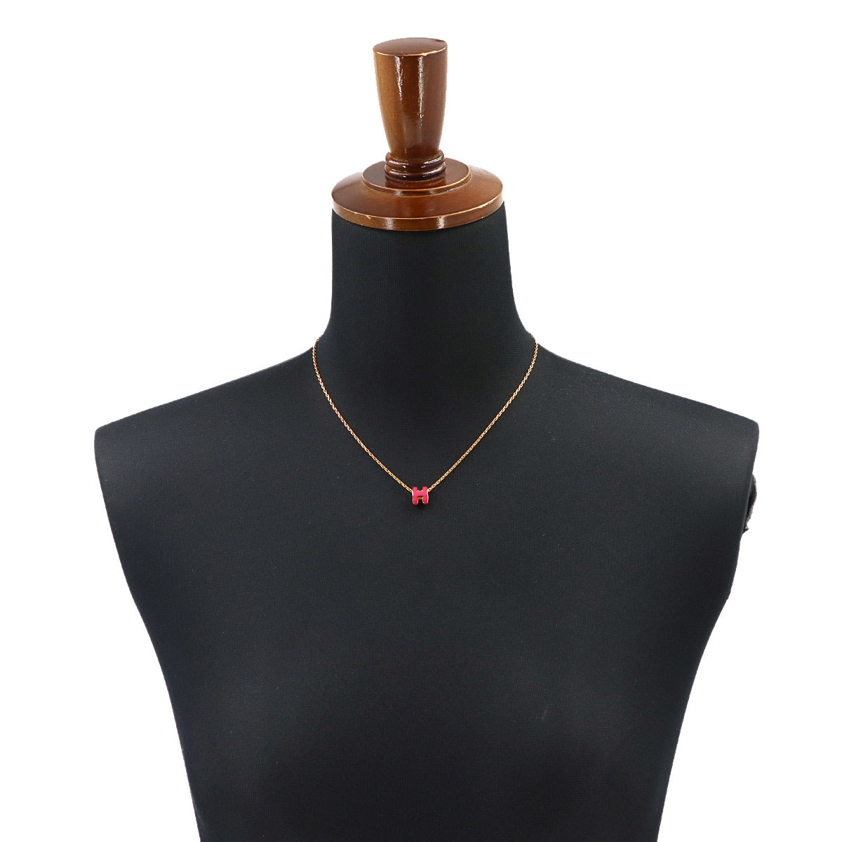 HERMES Pop H Chain Necklace Rose Mexicoe Rosegold Accessory