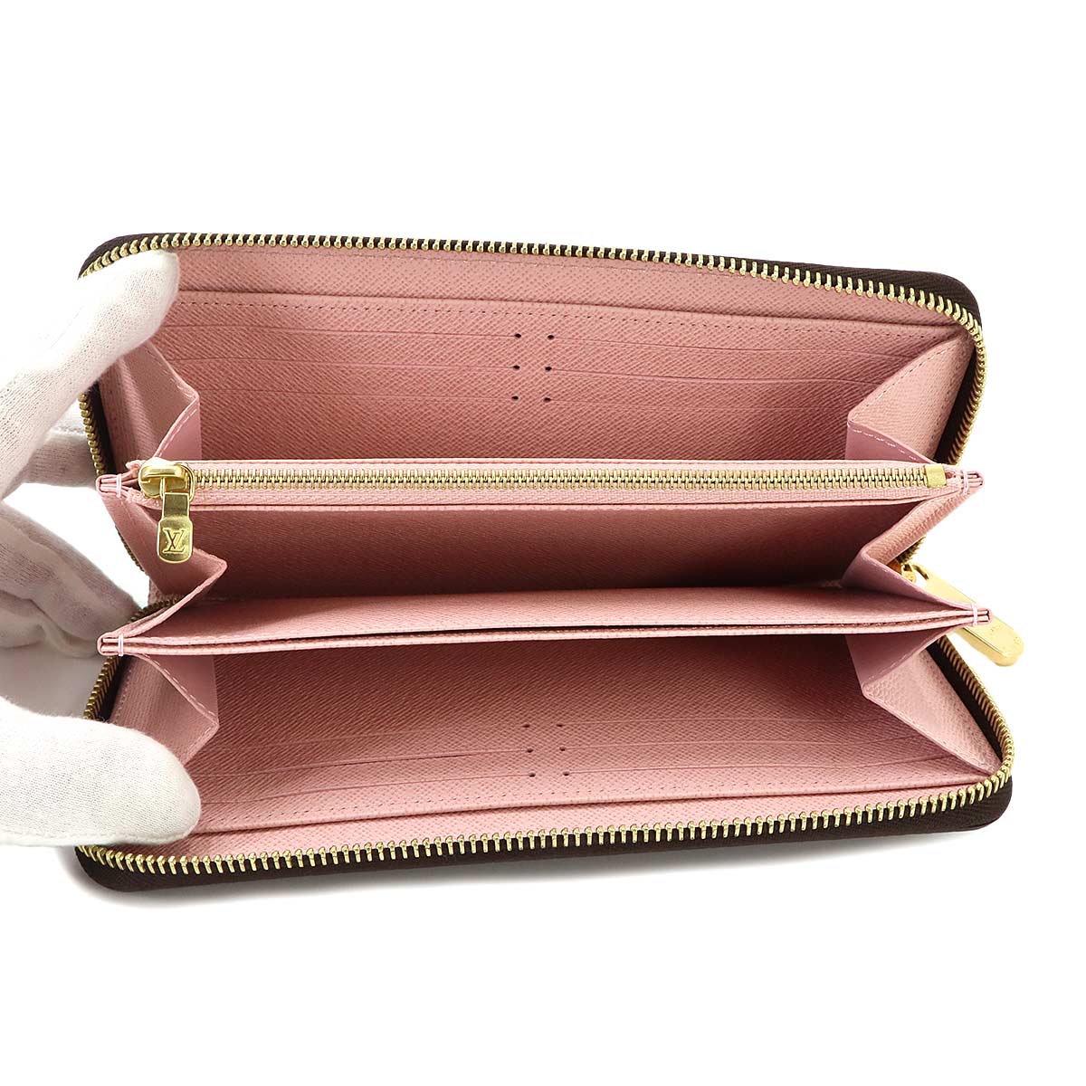 Damier Zippy Wallet Ebene Rose Ballerine N60046