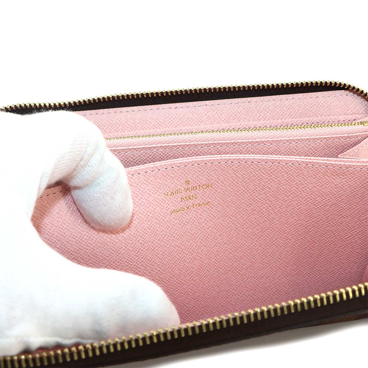 Damier Zippy Wallet Ebene Rose Ballerine N60046