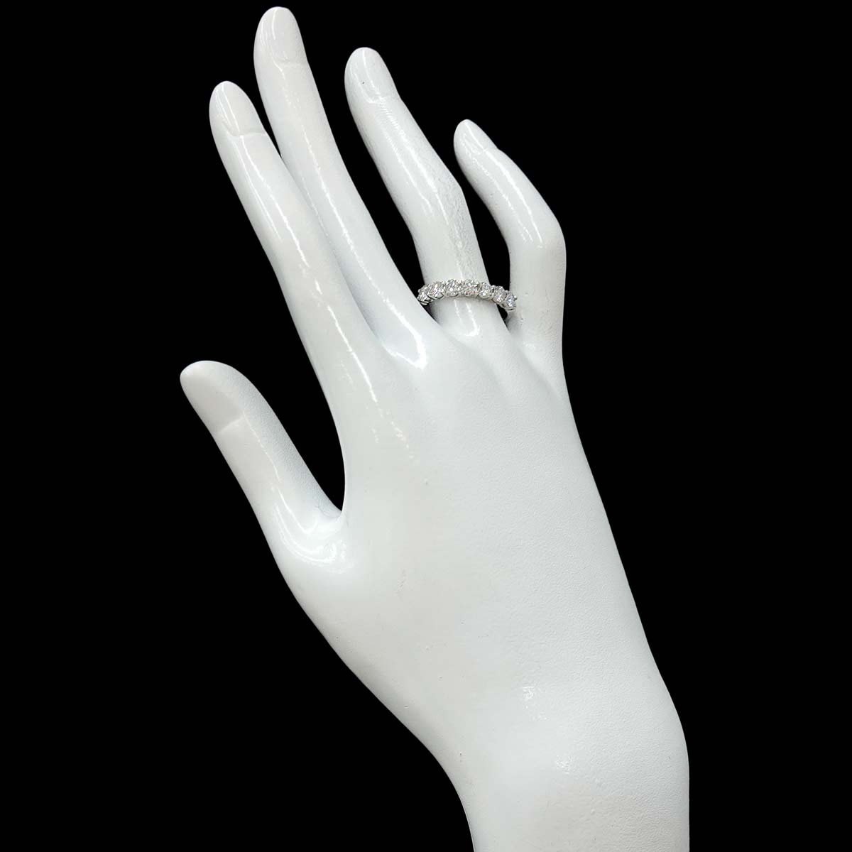 Forever Half Diamond Ring Platinum size6.5-6.75(US)