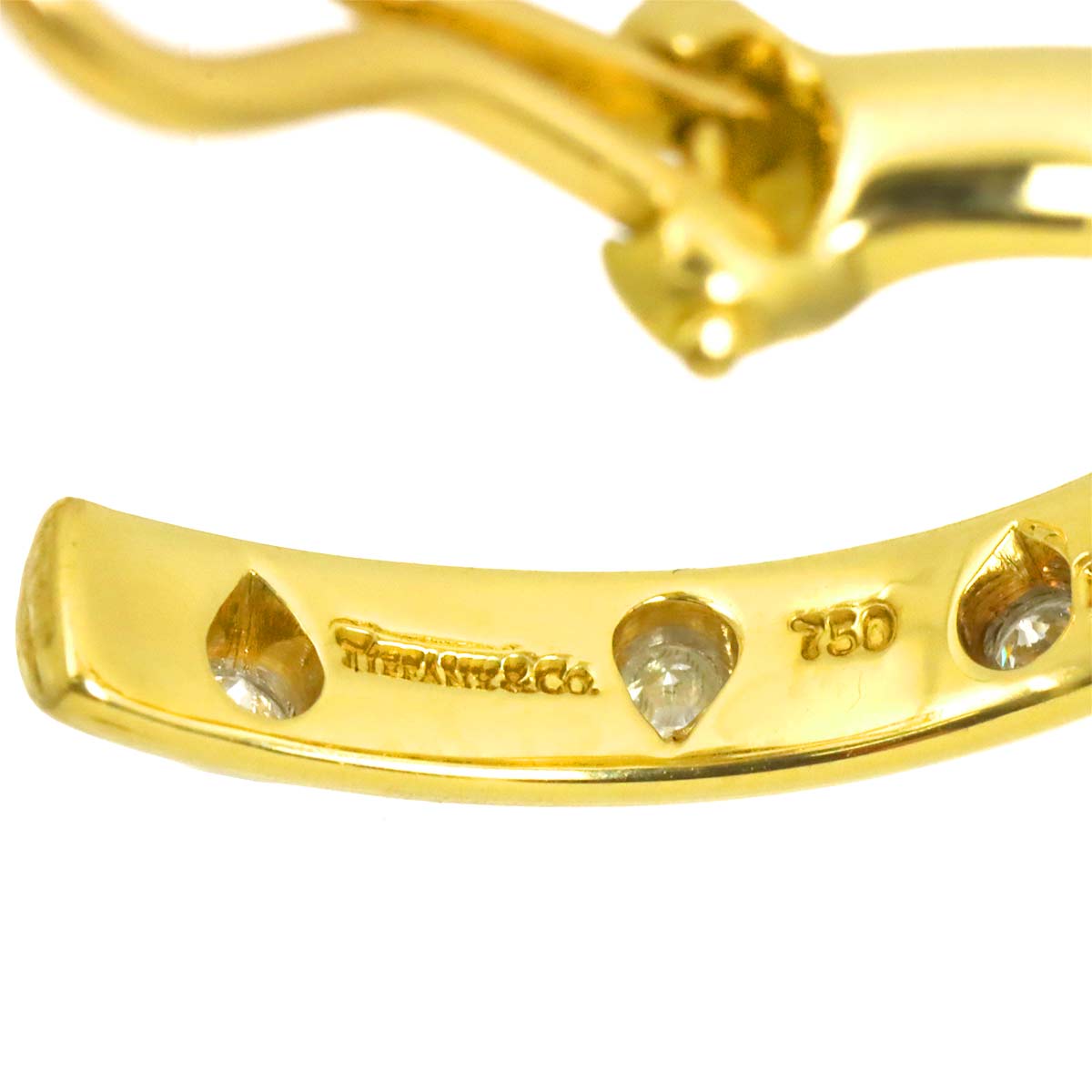 Dots Diamond Earrings Clip on 18K Yellow Gold 750 Pt