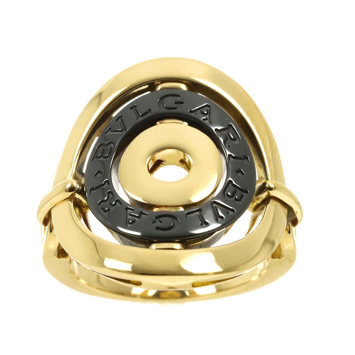 Astrale Cerchi Ceramic Ring 18K YG 750 5.5-5.75(US)