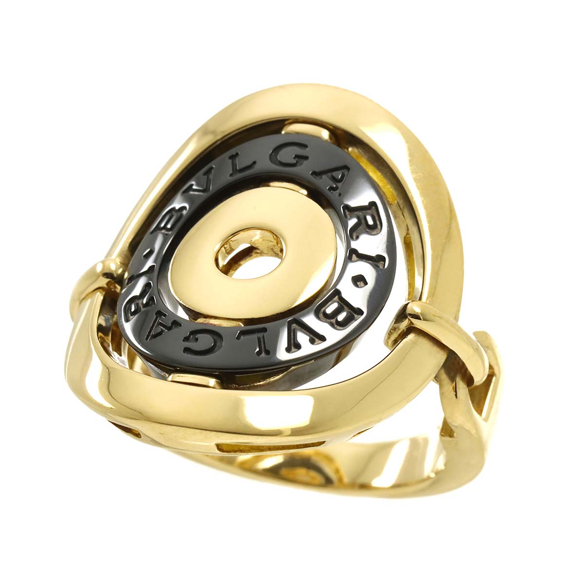 Astrale Cerchi Ceramic Ring 18K YG 750 5.5-5.75(US)
