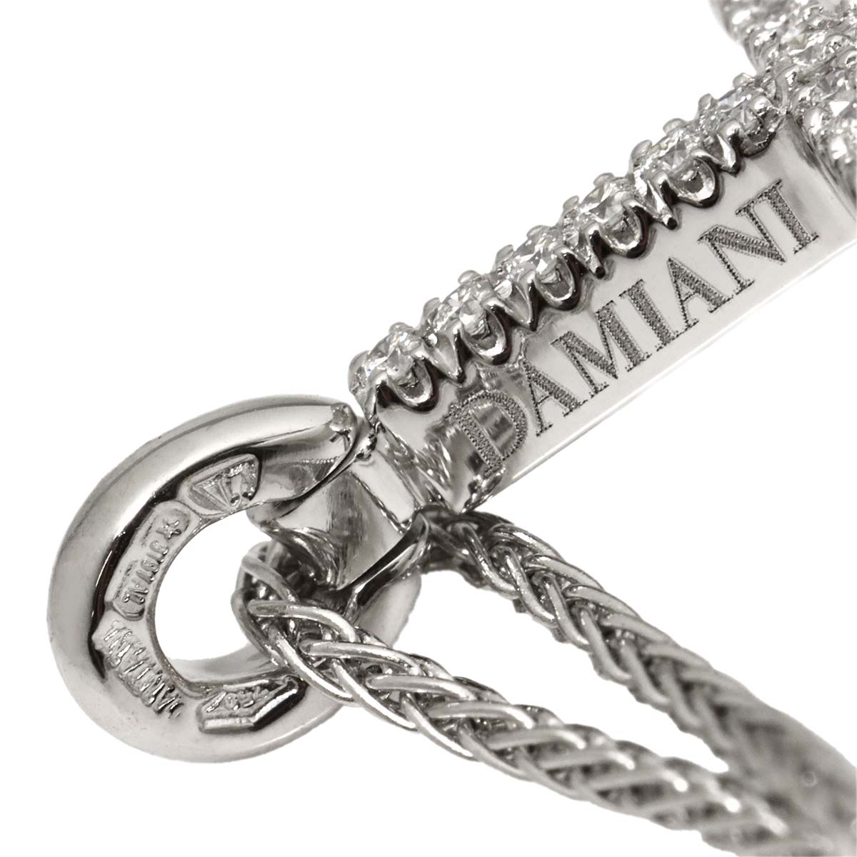 Mystery Cross Diamond Necklace 18K White Gold 750