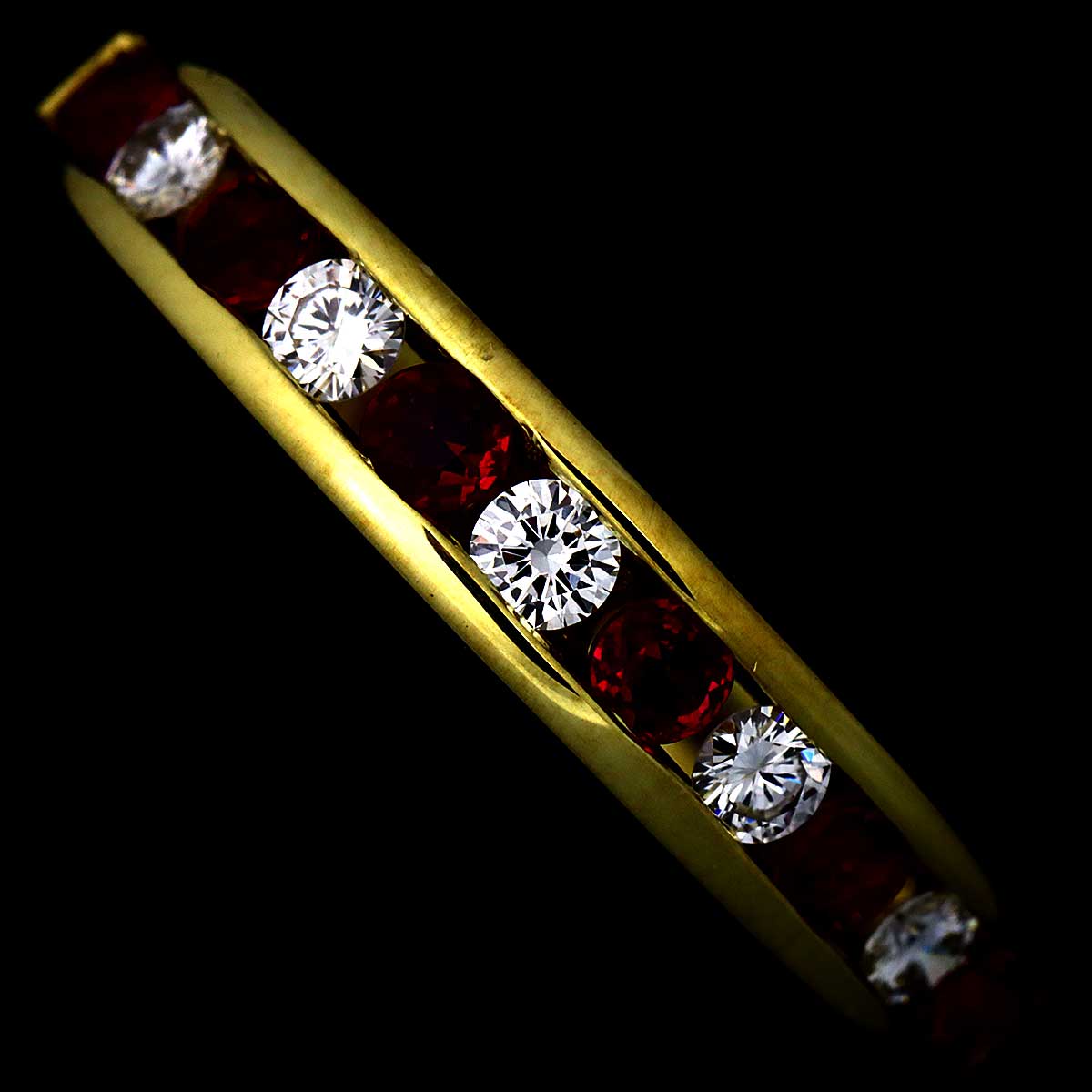 Ruby Diamond Ring 18K YG 750 size4.5(US)
