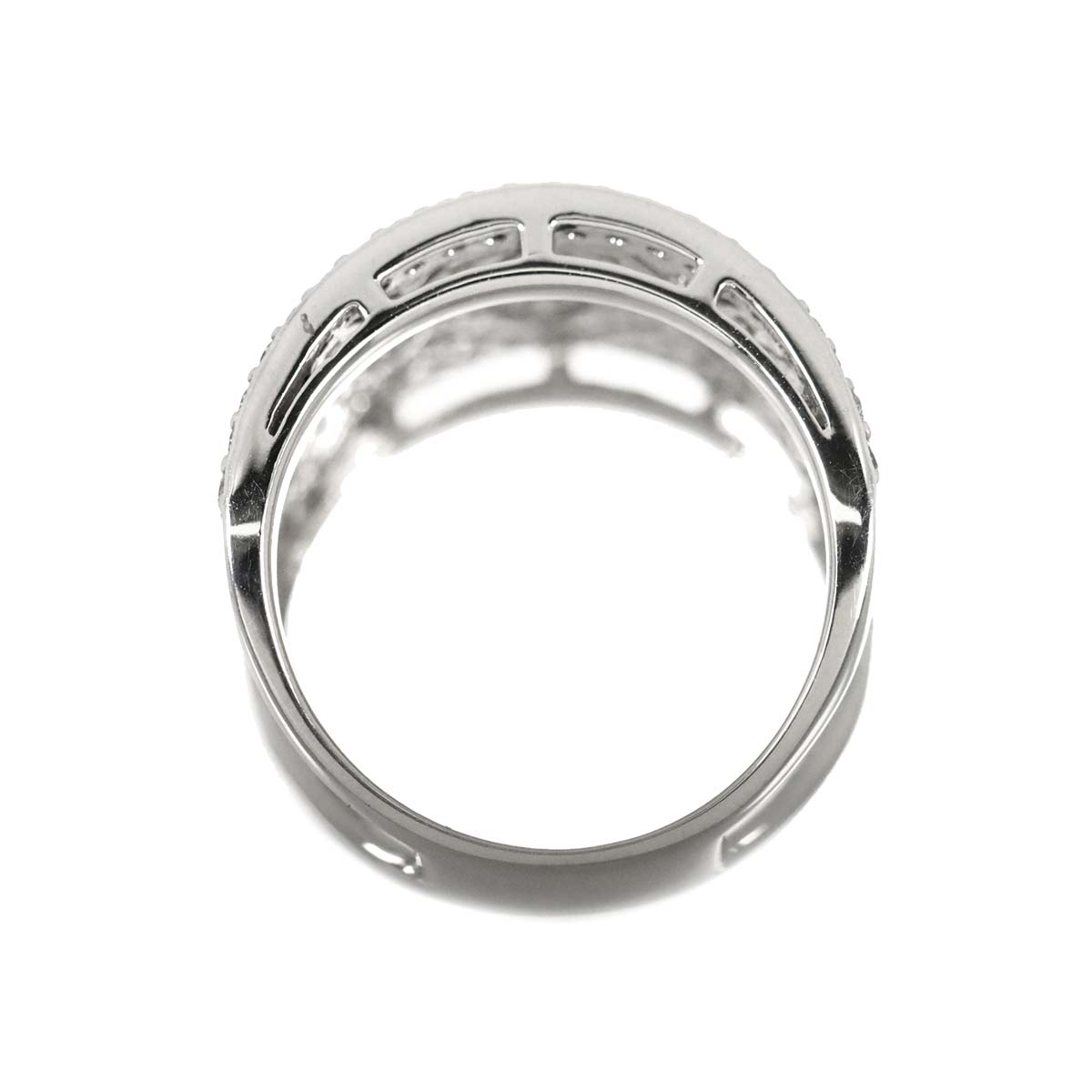 Diamond 1.10ct Ring 18K K18 WG White Gold size5.5-5.75(US)
