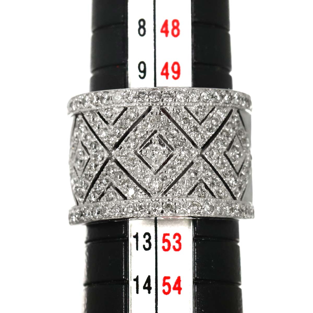 Diamond 1.10ct Ring 18K K18 WG White Gold size5.5-5.75(US)