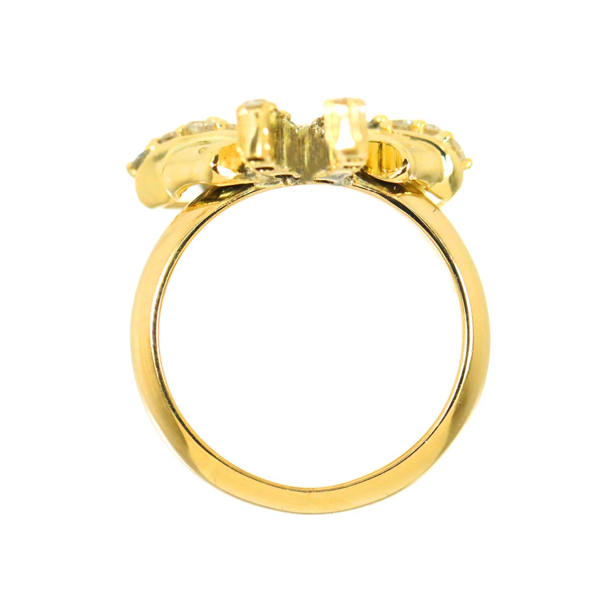 Diamond 0.50ct Ring 18K YG Yellow Gold 750 Size4.5-4.75(US)