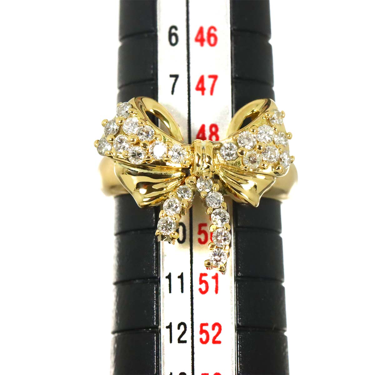 Diamond 0.50ct Ring 18K YG Yellow Gold 750 Size4.5-4.75(US)