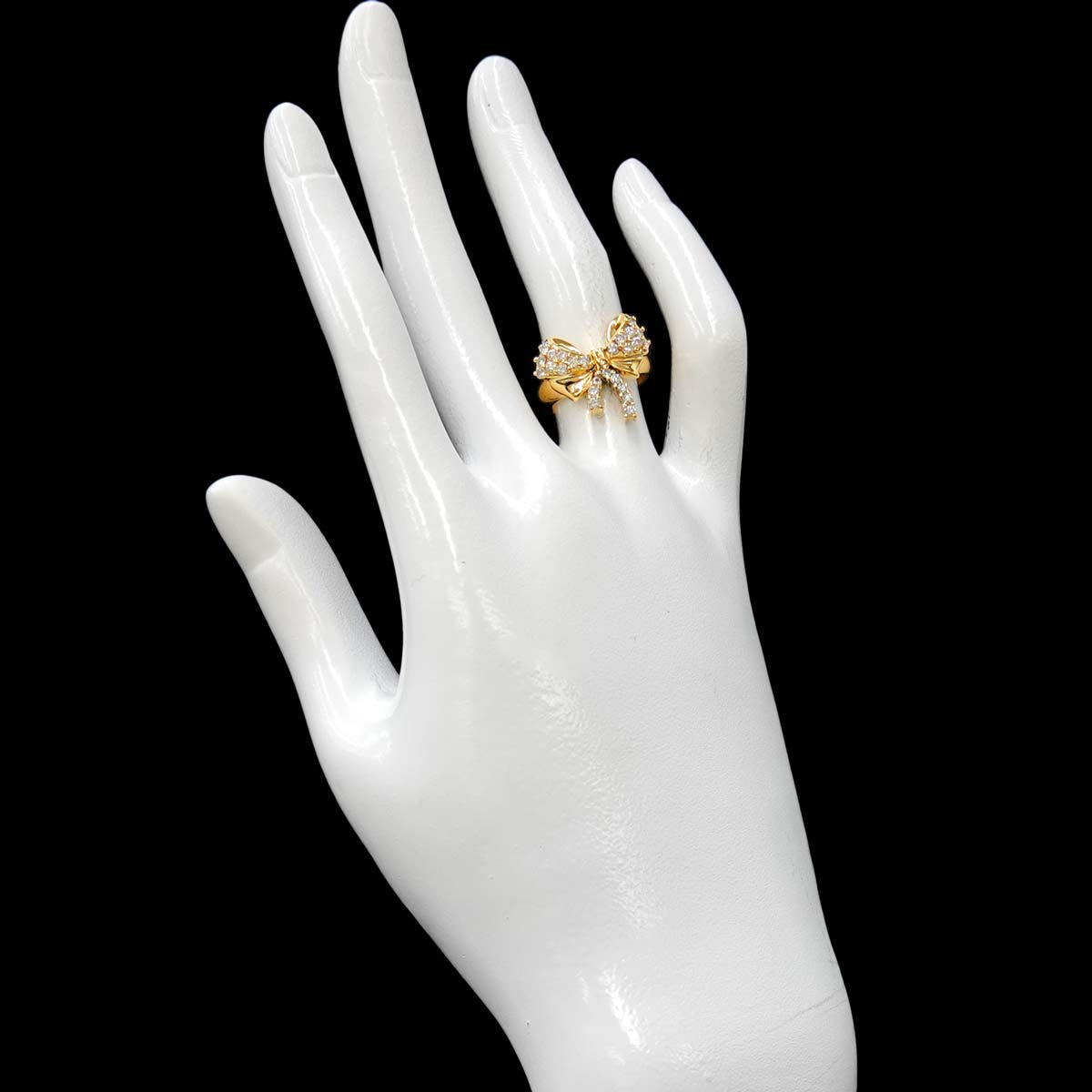 Diamond 0.50ct Ring 18K YG Yellow Gold 750 Size4.5-4.75(US)