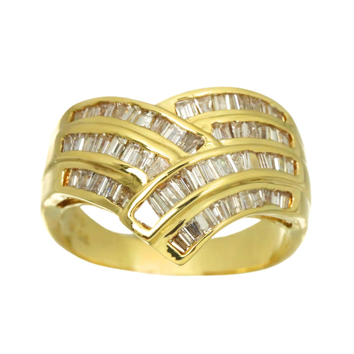 Diamond 1.00ct Ring 18K YG Yellow Gold 750 Size7.25(US)