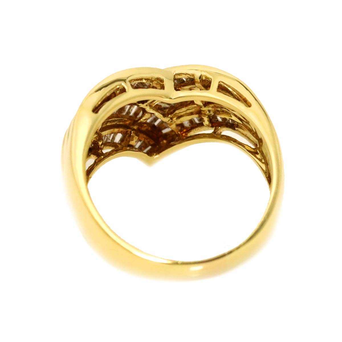 Diamond 1.00ct Ring 18K YG Yellow Gold 750 Size7.25(US)
