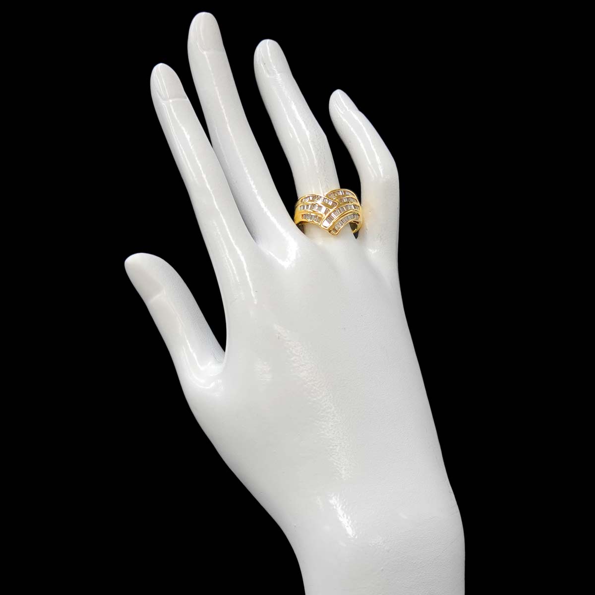 Diamond 1.00ct Ring 18K YG Yellow Gold 750 Size7.25(US)